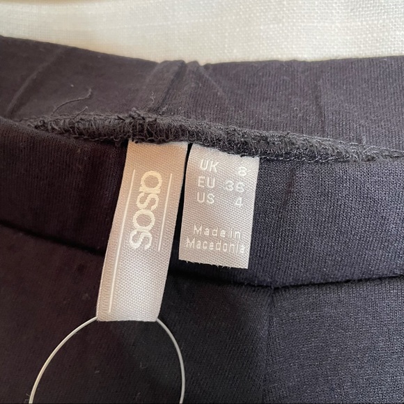 ASOS Design Tiered Ruffle Pants Black 4 Layered Wide Leg High Rise Street Fasion - Picture 5 of 11